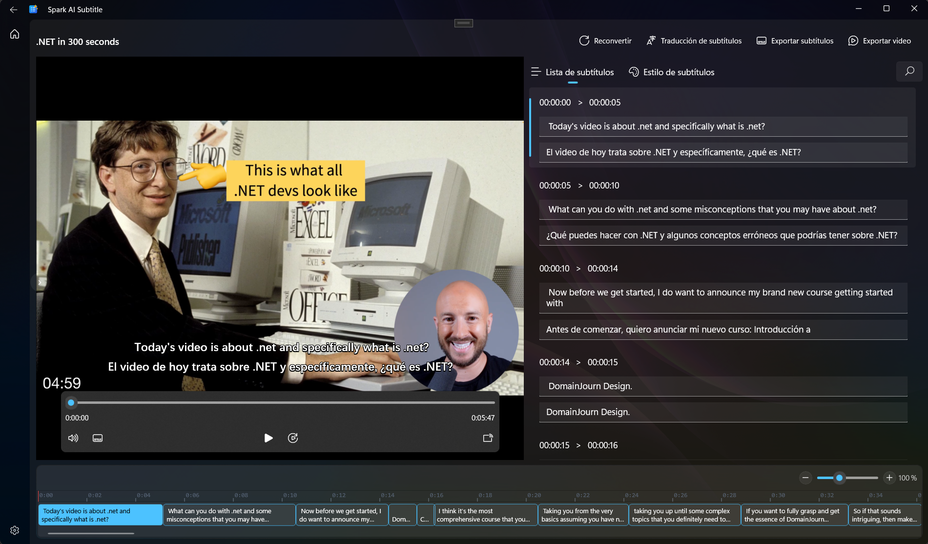 Casos de uso de Spark AI Subtitle
