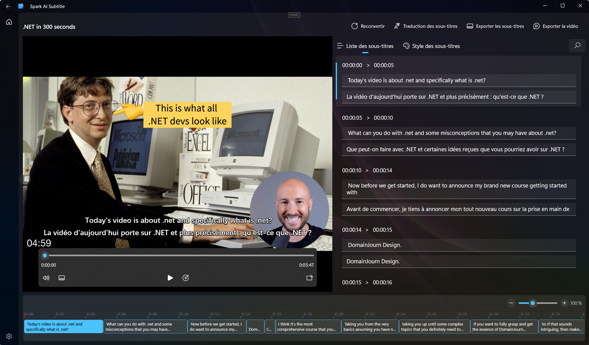 Cas d'usage Spark AI Subtitle